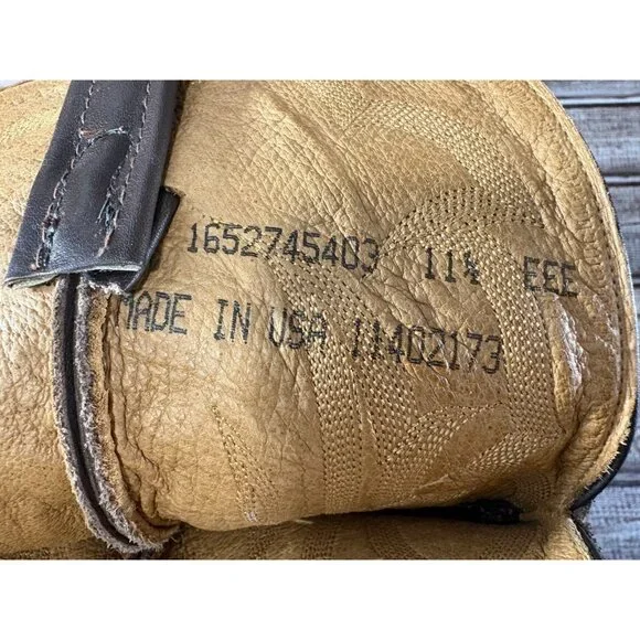 Nocona Oily Toro two tones Cowboy Boots Size 11.5 3E color brown made in Usa - Picture 8 of 9